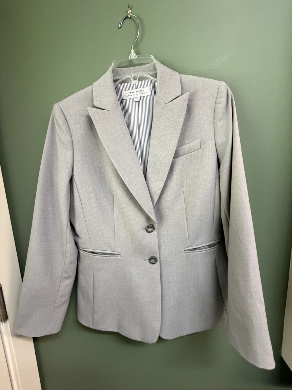 Tahari Light Gray Women's Tailored Blazer